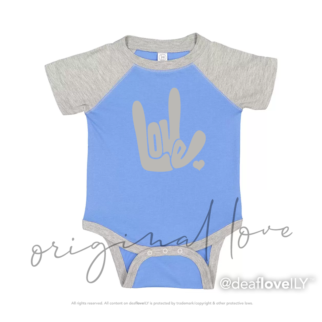 LOVE/ILY Baseball Jersey Bodysuit (Baby) : Various Colors